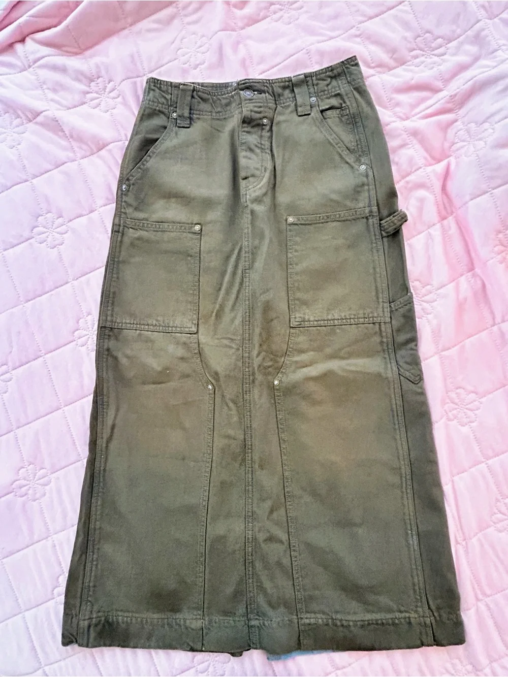 Free People Harmonica Coated Denim Maxi Skirt Sz. 28